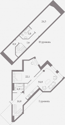 Трёхкомнатная квартира (Евро) 122.3 м²